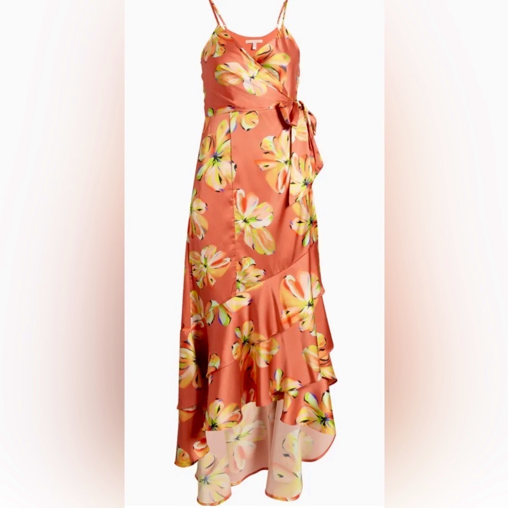 Hutch Floral Satin Wrap Dress - Picture 9 of 9